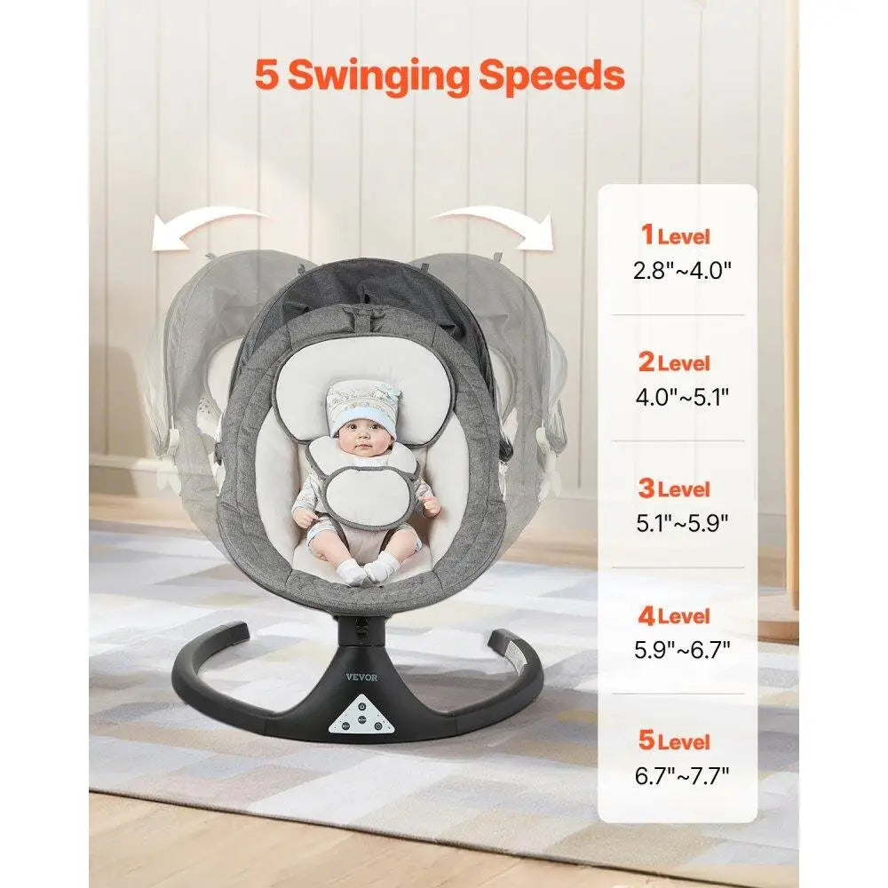 Balanceuse Bébé 5 Vitesses 3 Positions Siège Contrôle Distance Barre Jouet