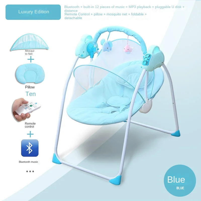 Baby Smart Electric Rocking Chair Rocking Bed Cradle Crib Rocking Chair Sleeping Basket Coaxing Sleep Baby New Large Space Crib
