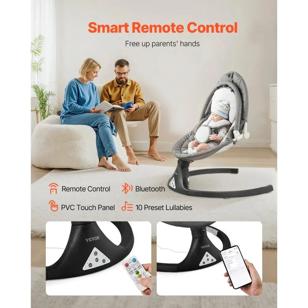 Balanceuse Bébé 5 Vitesses 3 Positions Siège Contrôle Distance Barre Jouet