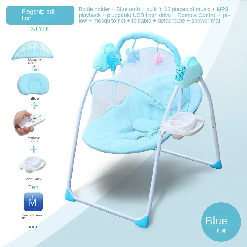 Baby Smart Electric Rocking Chair Rocking Bed Cradle Crib Rocking Chair Sleeping Basket Coaxing Sleep Baby New Large Space Crib